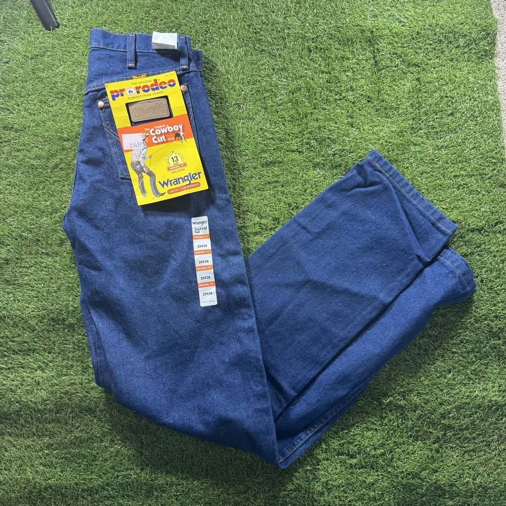 NWT Wrangler Cowboy Cut Jeans Mens 29x36 13MWZ Indigo Straight Leg Rodeo Western
